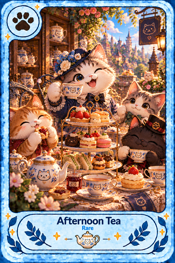 Rare Afternoon Tea cat card