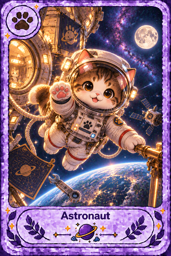 Epic Astronaut cat card